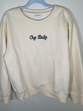 Cry Baby Ivory Cream & Black Logo Sweatshirt